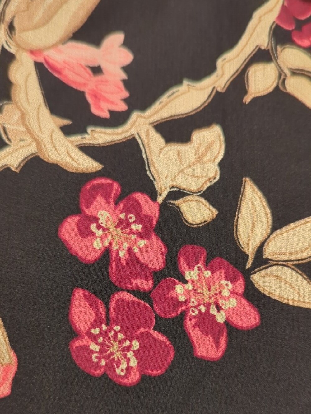 Laura Ashley Black Maxi Skirt with Pink Floral Print - Picture 7 of 8